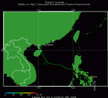 Trajectoire suivie par Higos